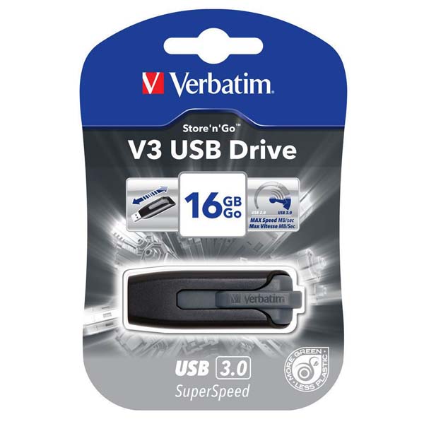 16GB Verbatim Store'n'Go V3, USB flash disk 3.0, 49172, černá