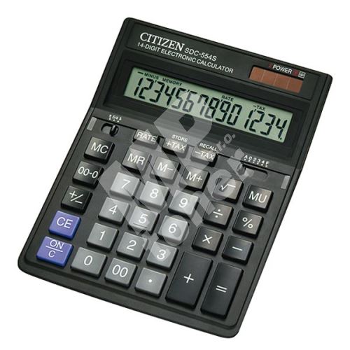 Kalkulačka Citizen SDC554S, černá, stolní, čtrnáctimístná 1