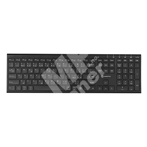 Klávesnice Powerton UltraSlim, integrovaná, CZ/SK, Multi-Device typ 2.4 GHz, černá 1