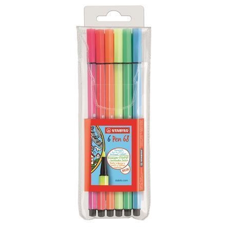 Fix STABILO Pen 68, 1 mm, 6 neonových barev