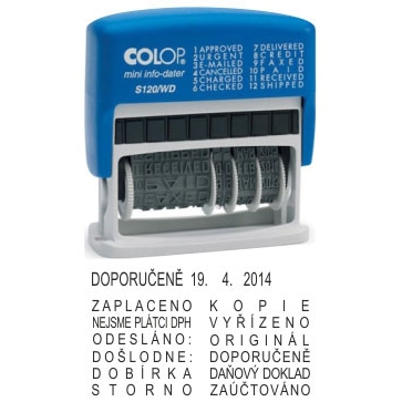 Razítko COLOP MiniDater S120/WD razítko s nastavitelným textem