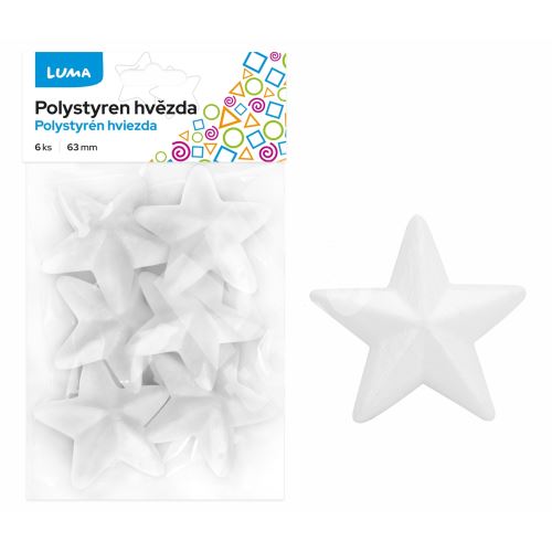 Polystyren Luma, Hvězda 63mm, 6ks 1