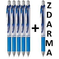 Kuličkové pero Pentel EnerGel BL77, modrá, sada 5 + 1 zdarma