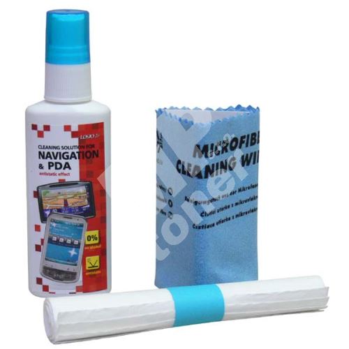 Čisticí sada, pro navigace a PDA, spray 50ml, mikroutěrka, 5 ubrousků, LOGO 1