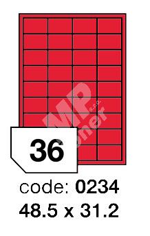 Samolepící etikety Rayfilm Office 48,5x31,2 mm 300 archů, fluo červená, R0132.0234D 1