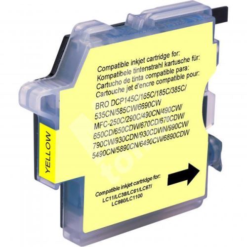 Kompatibilní cartridge Brother LC-980Y, DCP 145C, DCP165C, yellow, UPrint 1