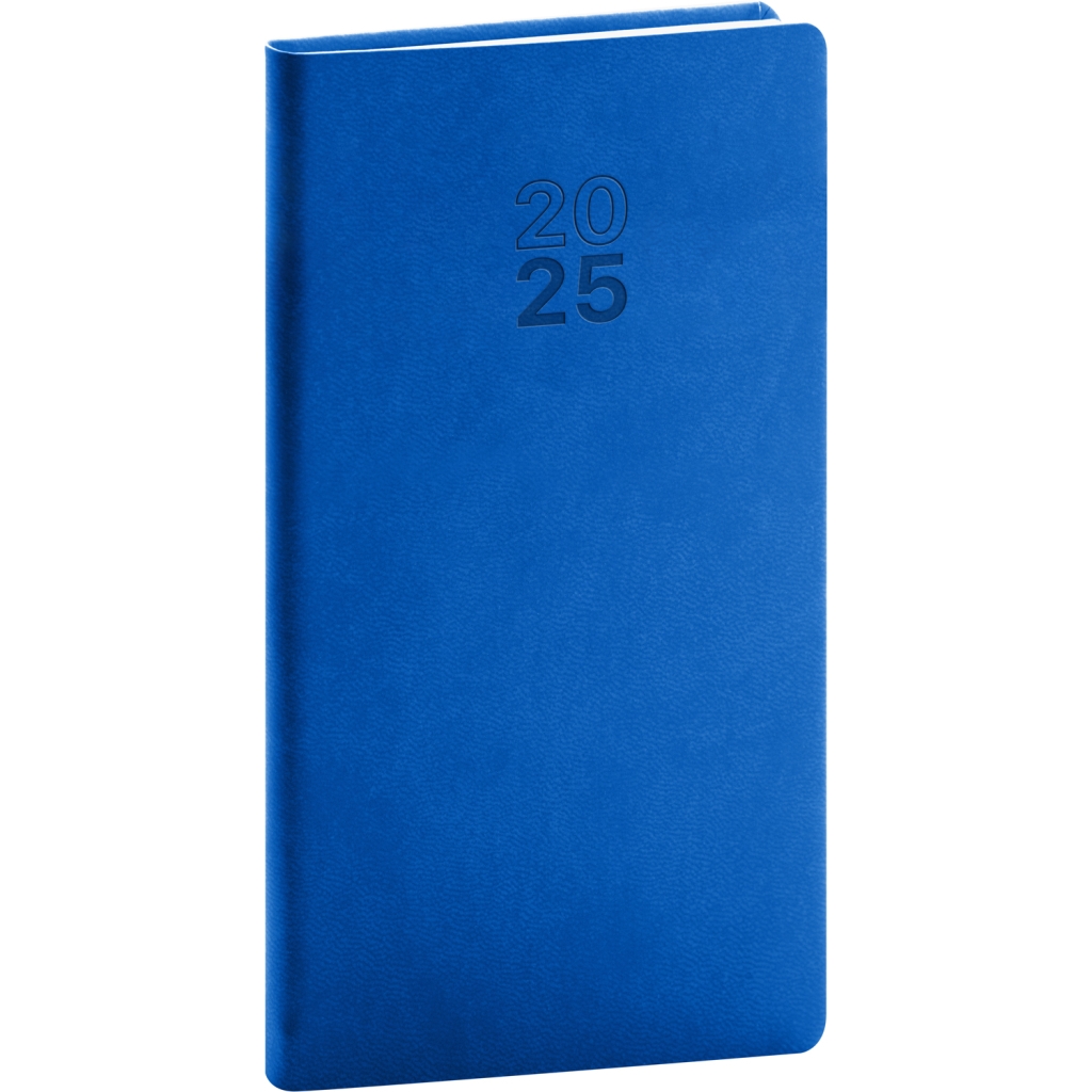 Kapesní diář Notique Aprint 2025, modrý, 9 x 15,5 cm
