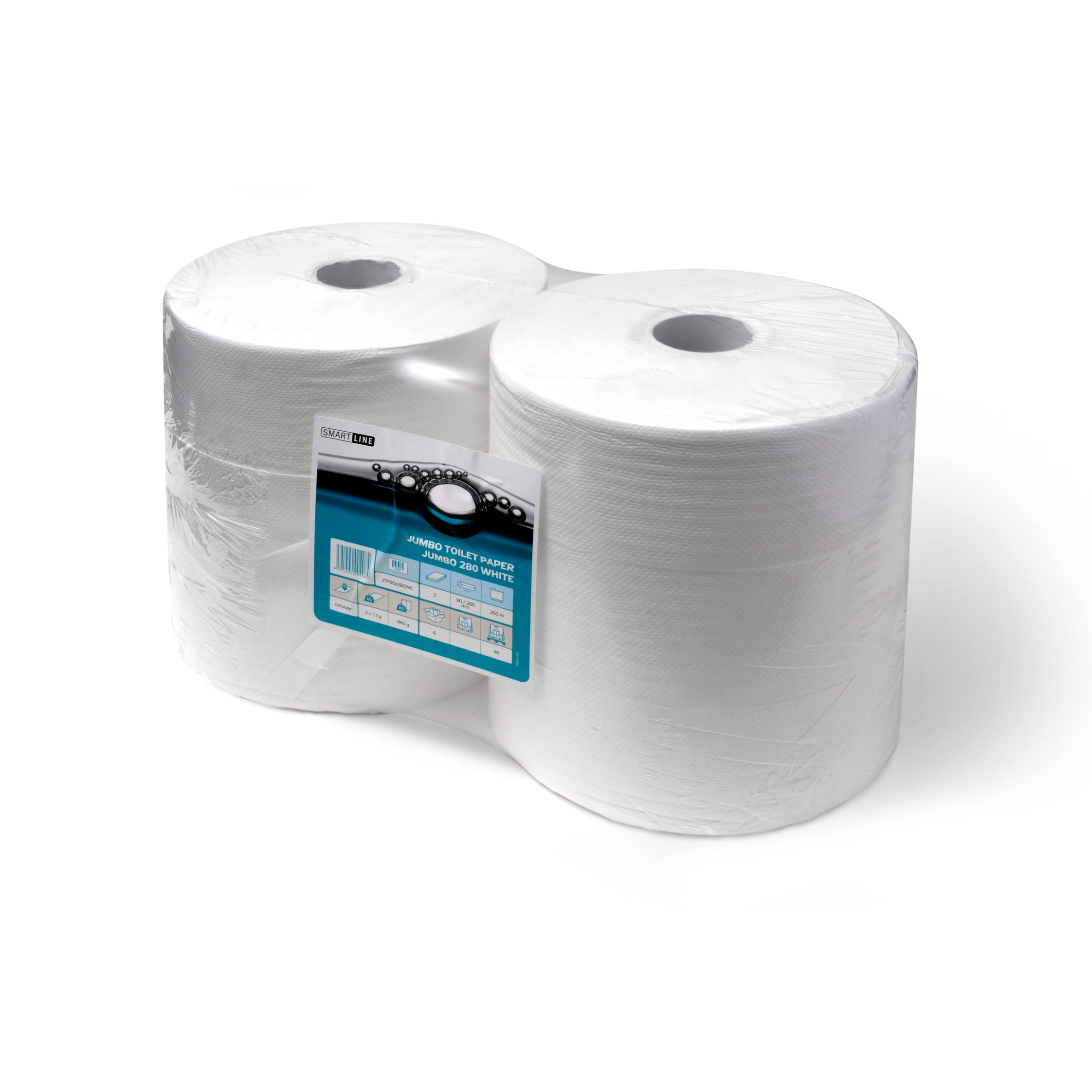 Papír toaletní v roli Smartline JUMBO šíře 240 mm, 2 vrstvy, recykl, bílý