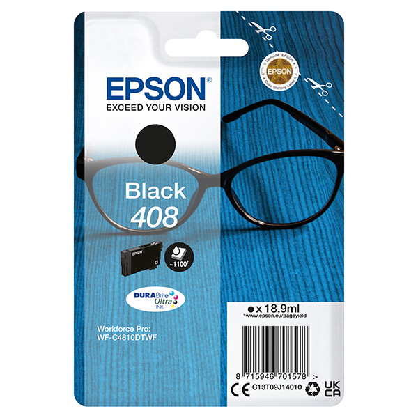 Inkoustová cartridge Epson C13T09J14010, WF-C4810DTWF, black, 408, originál