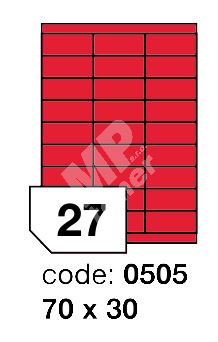 Samolepící etikety Rayfilm Office 70x30 mm 300 archů, matně červená, R0122.0505D 1