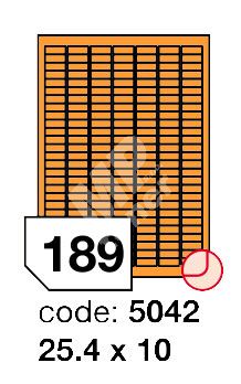Samolepící etikety Rayfilm Office 25,4x10 mm 300 archů, fluo oranžová, R0133.5042D 1