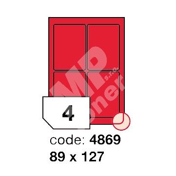 Samolepící etikety Rayfilm Office 89x127 mm 300 archů, matně červená, R0122.4869D 1