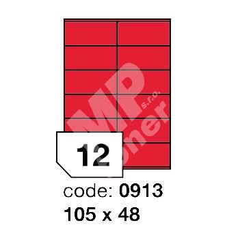 Samolepící etikety Rayfilm Office 105x48 mm 300 archů, fluo červená, R0132.0913D 1
