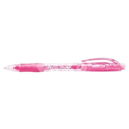 Kuličkové pero Stabilo Marathon, 0,4mm, stiskací mechanismus, růžové 1