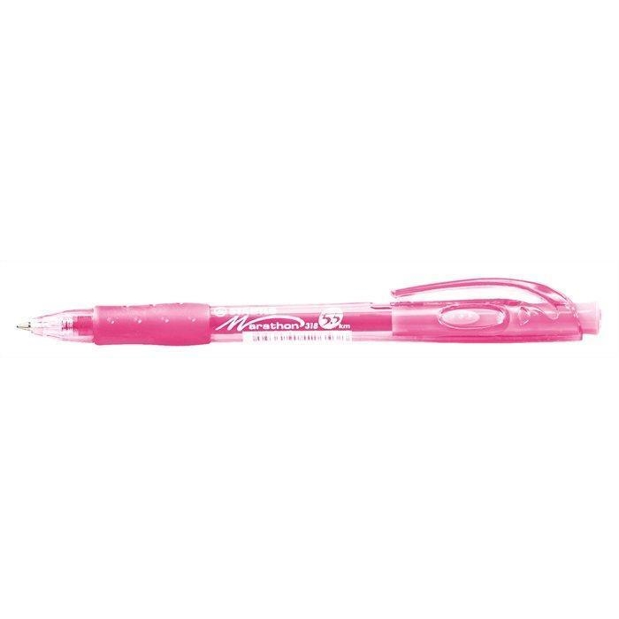 Kuličkové pero Stabilo Marathon, 0,4mm, stiskací mechanismus, růžové