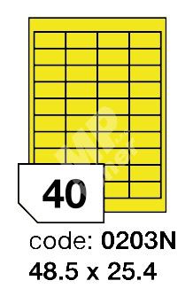 Samolepící etikety Rayfilm Office 48,5x25,4 mm 300 archů, matně žlutá, R0121.0203ND 1