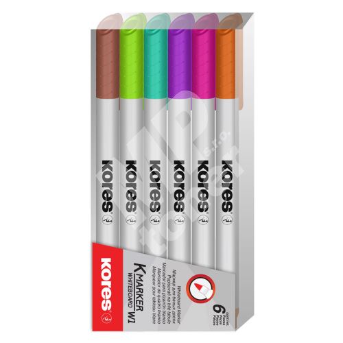 Popisovač Kores K-Marker, sada 6 ks, na tabule, tenký hrot 1