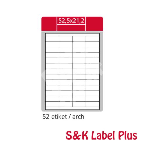 Samolepící etikety SK LABEL Plus A4 52,5 x 21,2 mm 1