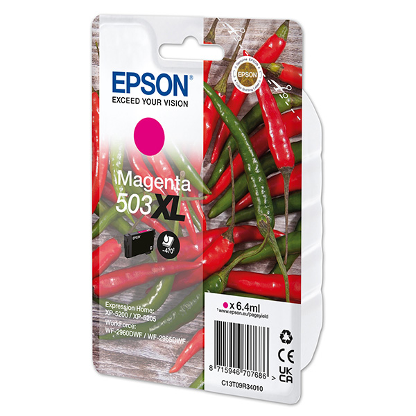 Inkoustová cartridge Epson C13T09R34010, XP-5200, XP-5205, magenta, 503XL, originál