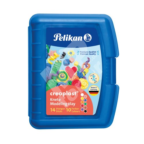Plastelína Pelikan Creaplast, 10 barev, modrá krabička 1