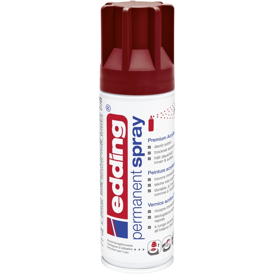 Akrylový sprej Edding 5200, purpurově červená matná, 200 ml