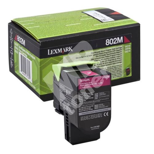 Toner Lexmark 80C20M0, return, magenta, 802M, originál 1