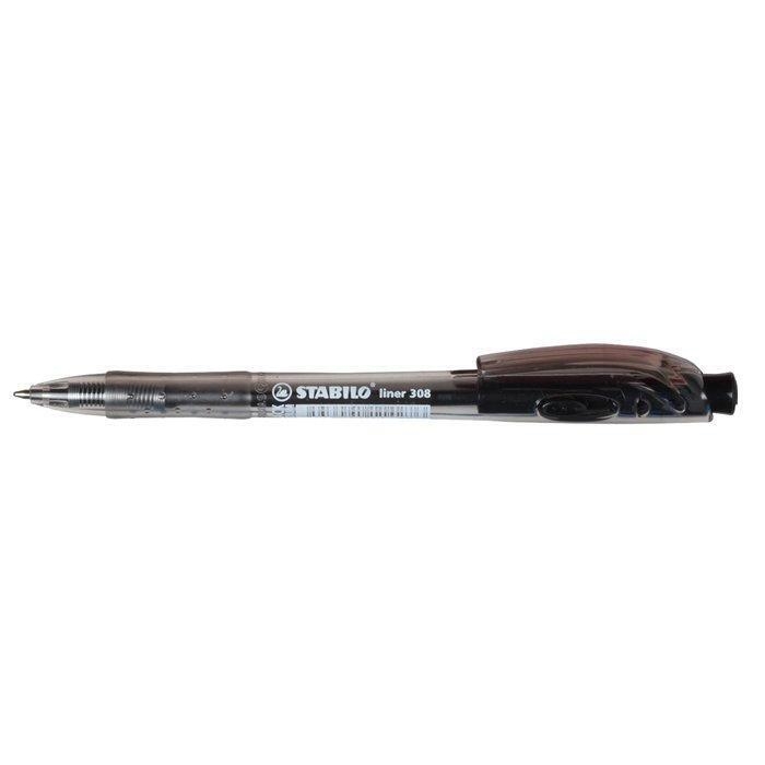 Kuličkové pero Stabilo Liner 308, 0,3mm, stiskací mechanismus, černé
