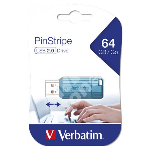 64GB Verbatim Store n Go PinStripe, USB flash disk 2.0, 49961, modrý 1