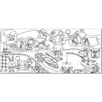 Samolepicí omalovánky na roli Stick n Veselá vesnička, 31x355cm 1 (1)