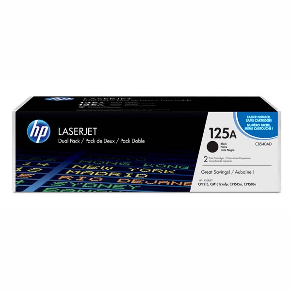 Toner HP CB540AD, Color LaserJet CP1215, 1515, 1518, 2-pack, black, 125A, originál