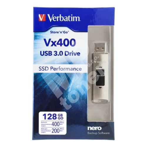 Verbatim Vx400 128GB, USB flash disk 3.0, 47690, stříbrná 1