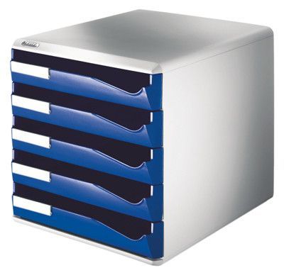 Zásuvkový box Leitz 5 zásuvek, modrý
