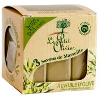 Le Petit Olivier Marseillské mýdlo - Olivový olej, 3x100g