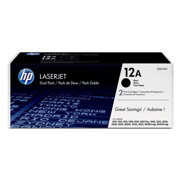 Toner HP Q2612AD, LaserJet 1010, 1012, 1015, 1020, 1022, black, 2-pack, 12A, originál