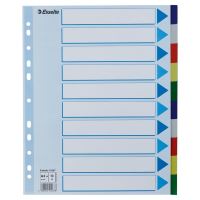 Barevné rozlišovače Esselte A4 Maxi, plast, 10 dílů, mix barev