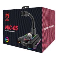 Herní mikrofon Marvo MIC-05, nastavení hlasitosti, Rainbow podsvícení, černý 7 (6)