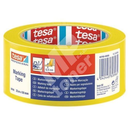 Vyznačovací páska na podlahy Tesa Professional, žlutá, 50 mm x 33 m, Tesa 1