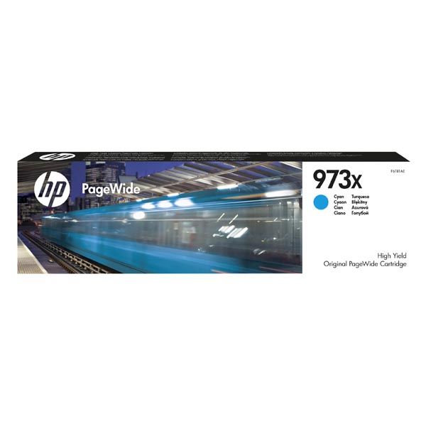 Inkoustová cartridge HP F6T81AE, PageWide Pro 450, 477, cyan, No.973X, originál