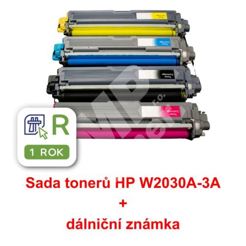 Sada tonerů HP W2030A-3A, CMYK, MP print + dálniční známka 1