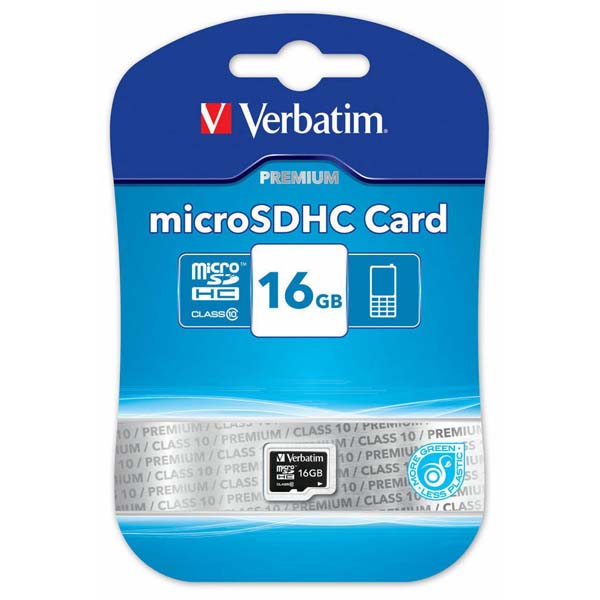 16GB Verbatim micro SDHC, 44010, high speed Class 10