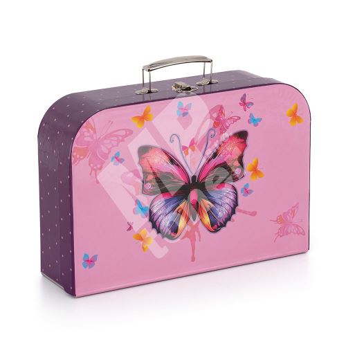 Kufřík lamino 34 cm Motýl, růžový 1