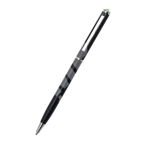 Kuličkové pero Art Crystella Slim černá s peridot zeleným krystalem Swarovski 2