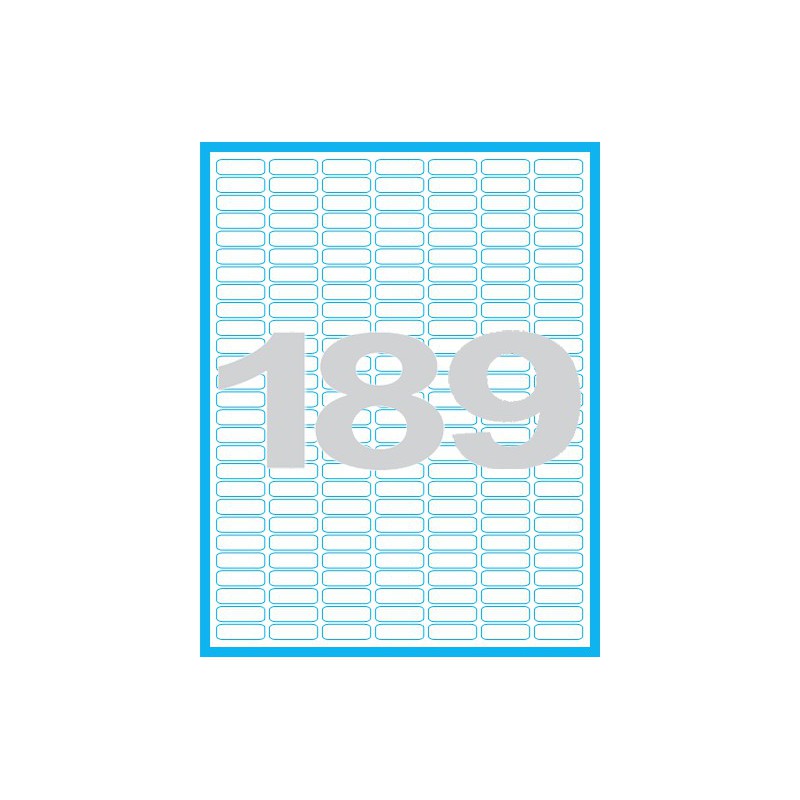 Etikety MP print samolepící A4, 25,4x10 mm, 189ks/arch, 100 archů, bílé