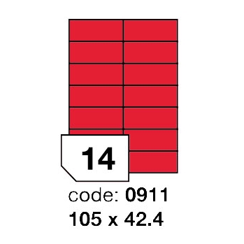 Samolepící etikety Rayfilm Office 105x42,4 mm 100 archů, matně červená, R0122.0911A