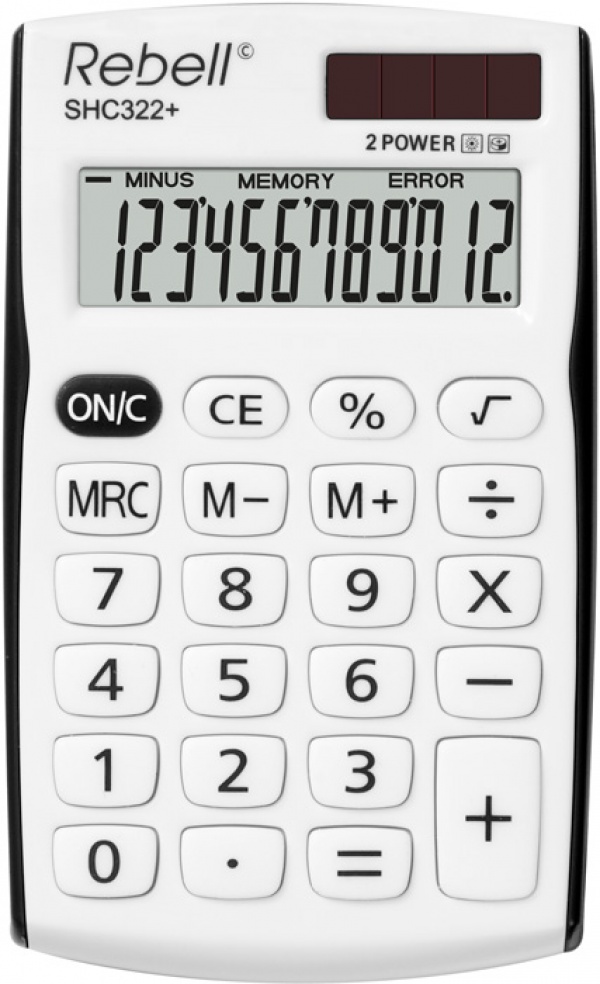 Kalkulačka Rebell SHC 322 černá/bílá