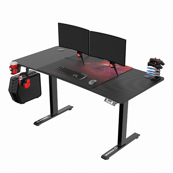 Herní stůl Ultradesk Level V2 Red, 140x68x2-117cm, elektricky nastavitelná výška