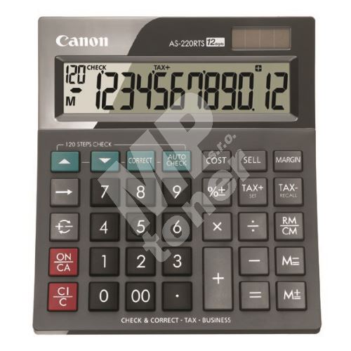 Kalkulačka Canon AS-220RTS, šedá, stolní, dvanáctimístná 1