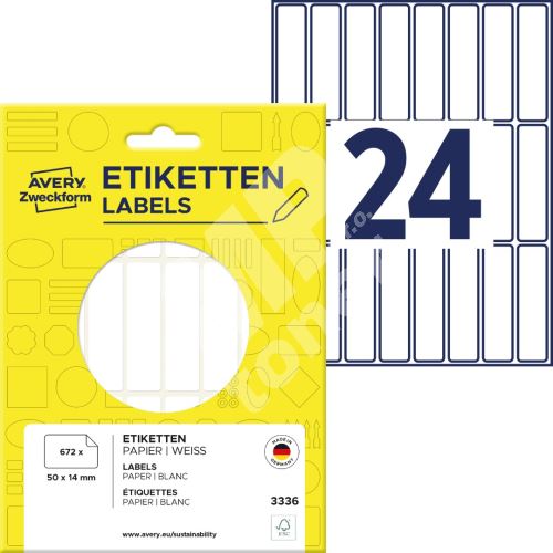 Samolepící etikety 50 x 14 mm, 672 ks etiket v bal. 3336 1