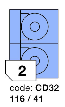 Samolepící etikety Rayfilm Office průměr 116/41 mm 300 archů, matně modrá, R0123.CD32D