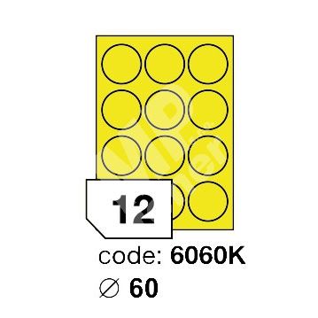 Samolepící etikety Rayfilm Office průměr 60 mm 300 archů, fluo žlutá, R0131.6060KD 1